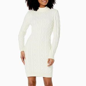 GUESS Sera Long Sleeve Mock Neck Cable Dress